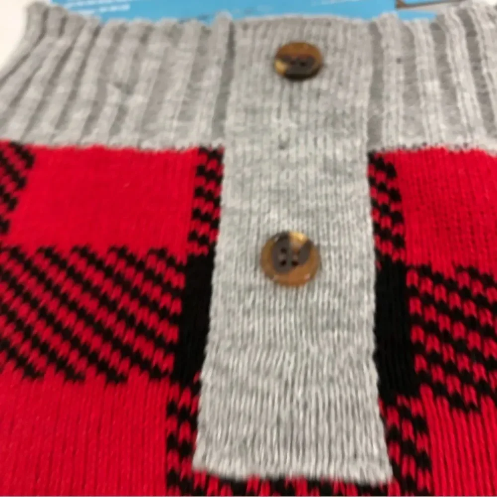 NEW VibrantLife Pet Sweater Size Large Red Plaid German Shepherd Labrador‎ Boxer